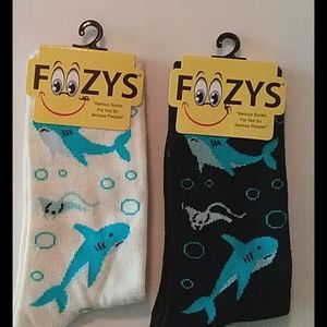 Foozys Socks 2 pair item #166 Sharks and Stingrays